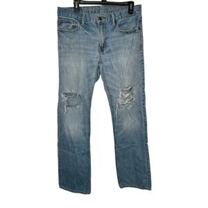 American Eagle Outfitters Men Jeans Original Straight Leg Distressed Mid-Rise 31